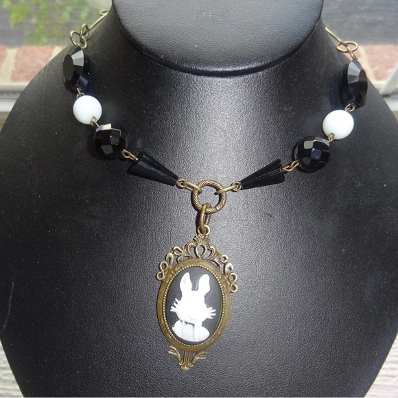 🌙[2/$44.00]🌙 Black and White Rabbit Necklace - Picture 2 of 6